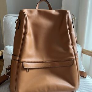 Mia & Sophia Tan Vegan Leather Diaper Bag